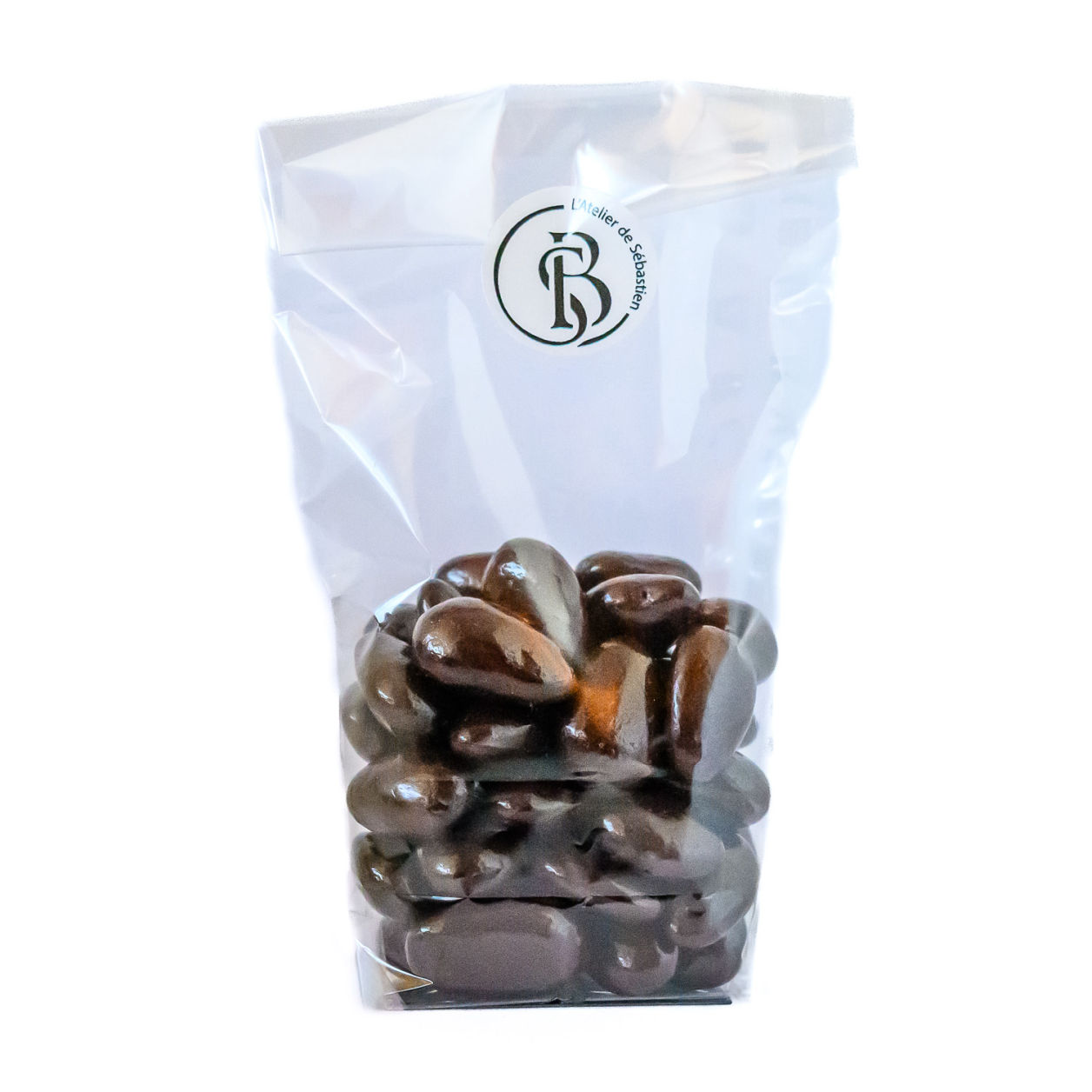 Amandes enrobées au chocolat noir