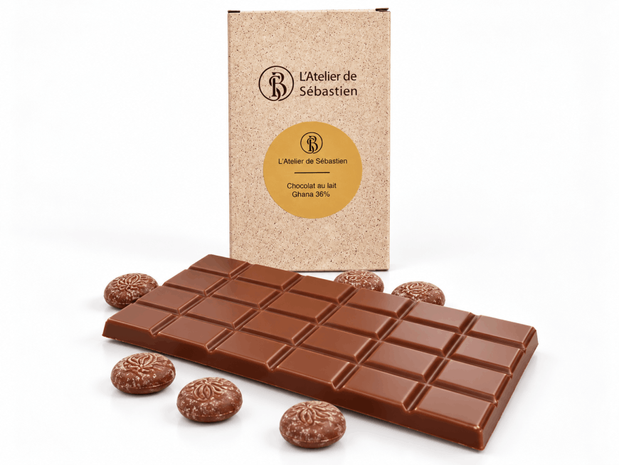 chocolat au lait GHANA tablette chocolatier chocolaterie colombiers herault 34