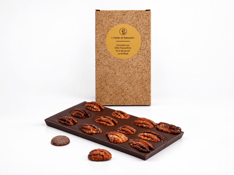 chocolat noir pecan caramélisée tablette chocolatier 