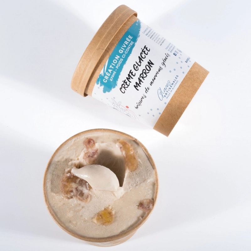 Crème glacée Marron et brisures de marrons glacés