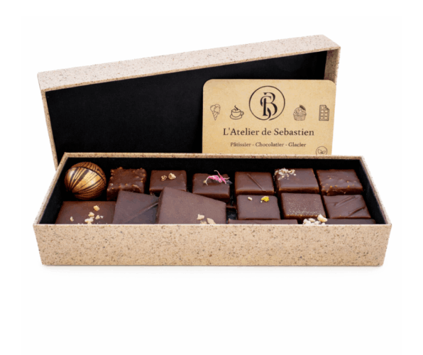 Boite chocolat praline et ganache chocolatier colombiers herault sebastien bosc